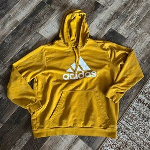 adidas Men’s Yellow Hooded Sweatshirt